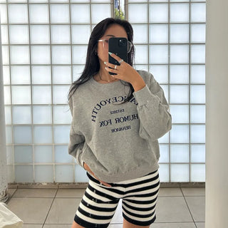 Lettering Cropped Sweatshirt