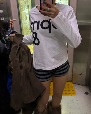 bpm & Lettering Long Sleeve Cut and Sewn