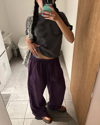 Wood Bead Nylon Easy Pants
