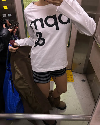 bpm & Lettering Long Sleeve Cut and Sewn