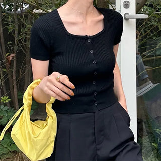 Vivid Shirring Square Tote Bag