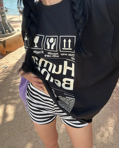Cardboard Care Label Half T-Shirt