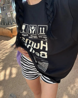 Cardboard Care Label Half T-Shirt