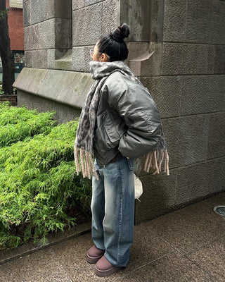 (Unisex) Gathered Sleeve Military Blouson