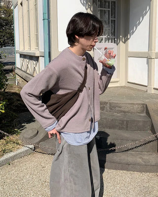 Colored Round Cardigan