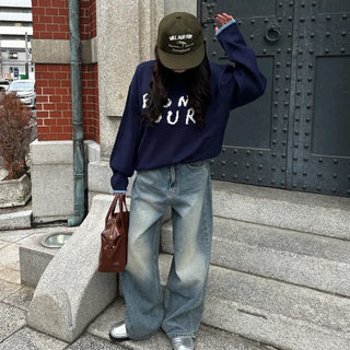 Bonjour Round Bicolor Knit