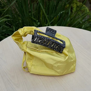 Vivid Shirring Square Tote Bag