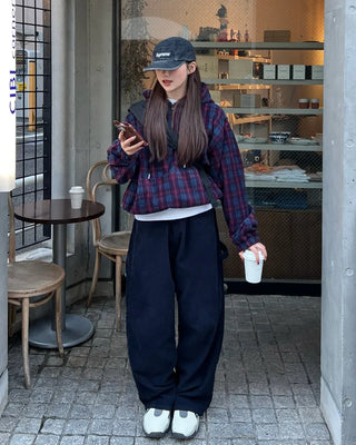 (Unisex) Lulu Check Fleece Hood