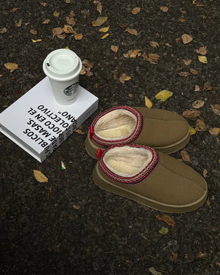 Ethnic suede platform shoes