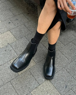 Square-line ankle boots