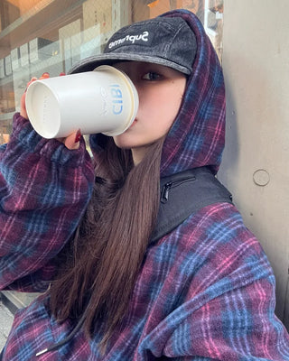 (Unisex) Lulu Check Fleece Hood