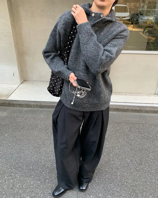Wool Melange Simple Knit