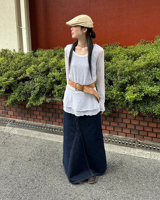 Wide suede point belt
