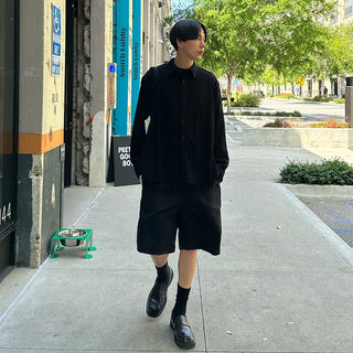Oversized wide-leg shorts