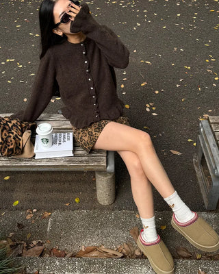 Ethnic suede platform shoes