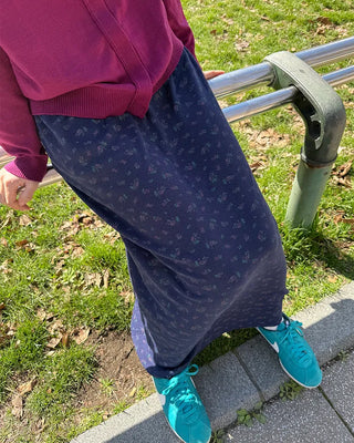 Waist String Flower Long Skirt