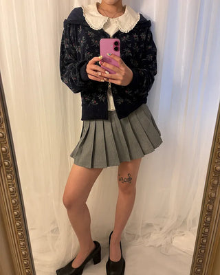 Pleated micro mini skirt pants