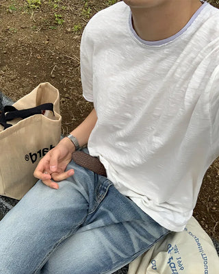(Unisex) Slub Washed Short-Sleeve T-Shirt