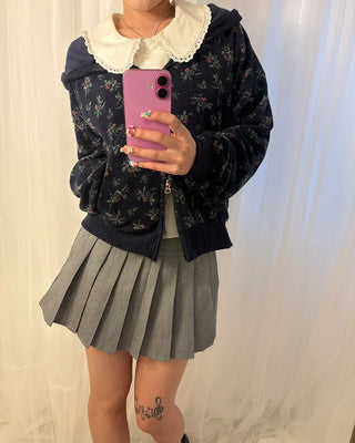 Pleated micro mini skirt pants