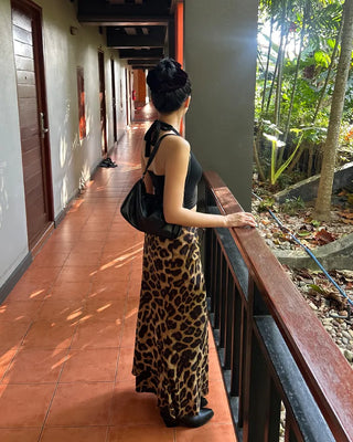 Big leopard mermaid maxi skirt