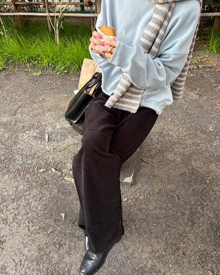 Drawstring waist velour pants