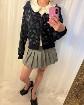 Pleated micro mini skirt pants