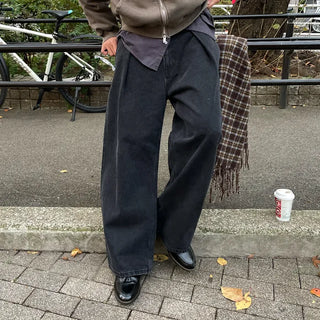 Side pintuck denim pants