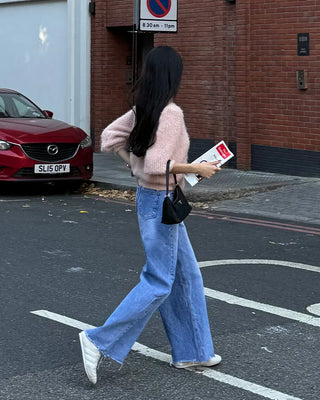 Angora V-neck cardigan