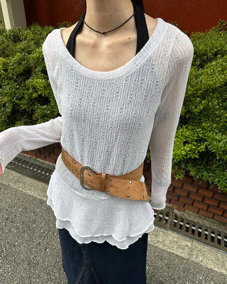 Wide suede point belt