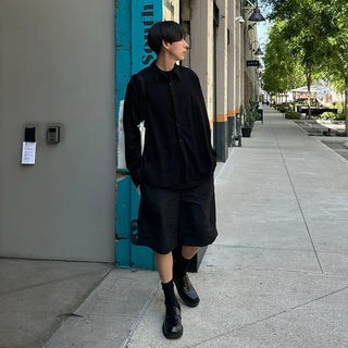 Square black loafers