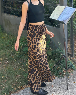 Big leopard mermaid maxi skirt