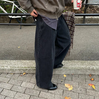 Side pintuck denim pants