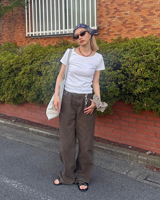 Cotton wide-leg pants