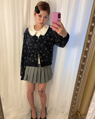 Pleated micro mini skirt pants