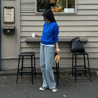 Wide-fit denim pants
