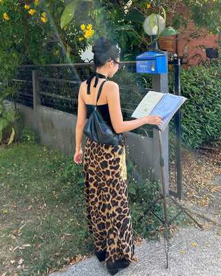 Big leopard mermaid maxi skirt