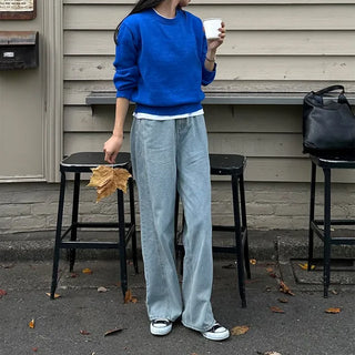 Wide-fit denim pants