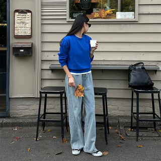 Wide-fit denim pants