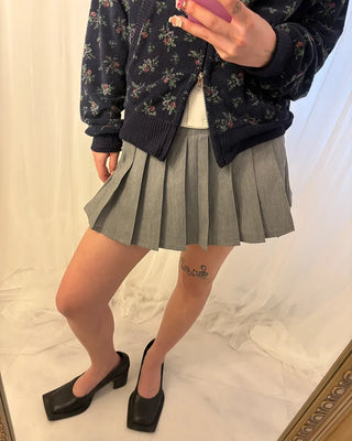 Pleated micro mini skirt pants