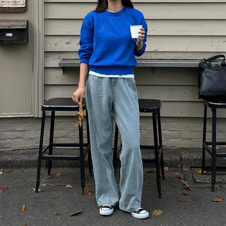Wide-fit denim pants
