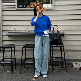 Wide-fit denim pants