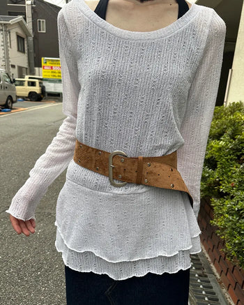 Wide suede point belt