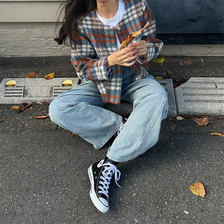 Wide-fit denim pants