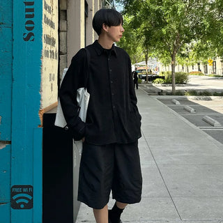 Oversized wide-leg shorts
