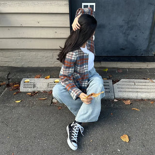 Wide-fit denim pants