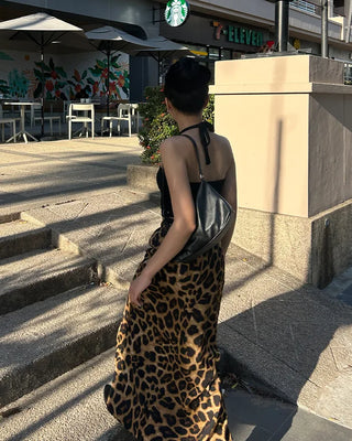 Big leopard mermaid maxi skirt