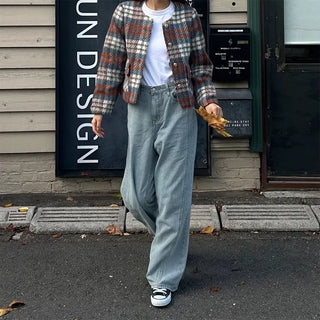 Wide-fit denim pants