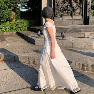 Frilled lace long skirt