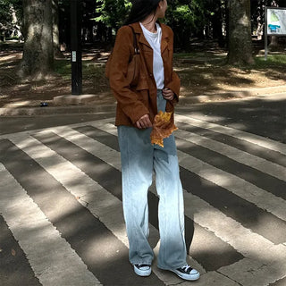 Wide-fit denim pants