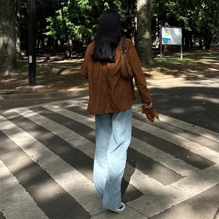 Wide-fit denim pants